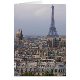 Cartão France, Paris, arquitectura da cidade com torre