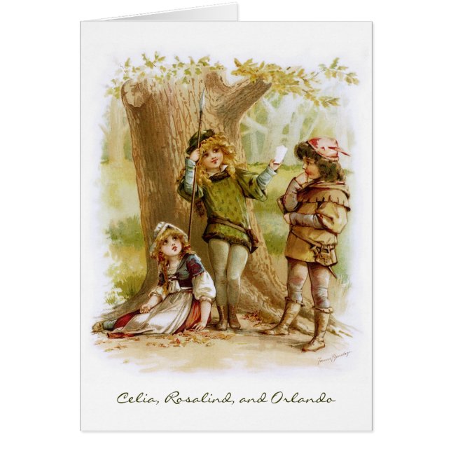 Cartão Frances Brundage: Celia, Rosalind, e Orlando (Frente)