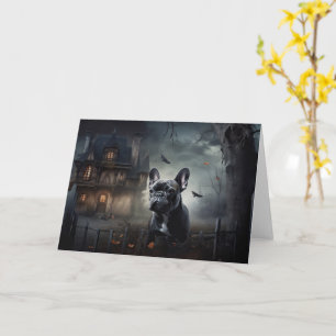 Cartão Francês Bulldog Halloween Scary
