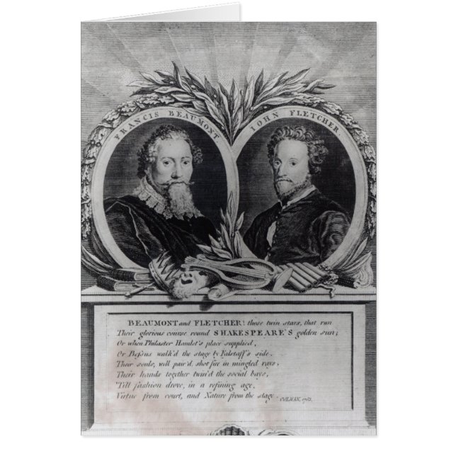 Cartão Francis Beaumont e John Fletcher (Frente)