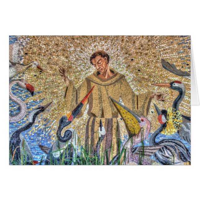 Cartão Francis Of Assisi Mosaic (Frente horizontal)