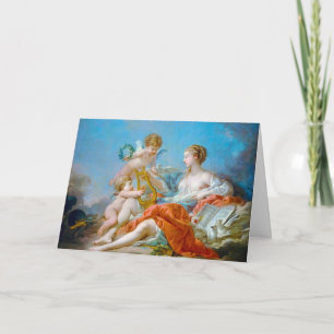 Cartão francois boucher allegory of music rococo lady art