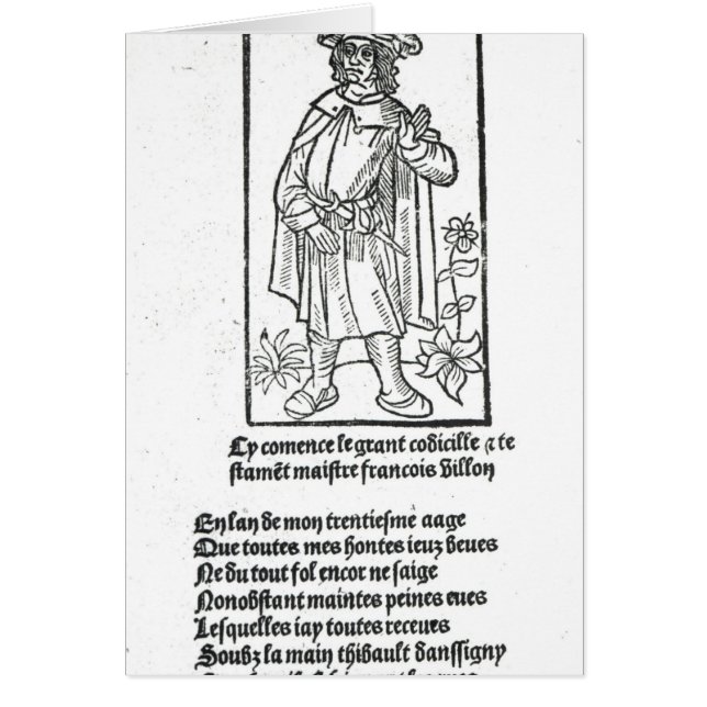 Cartão Francois Villon, 'das obras (Frente)