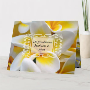 Cartão Frangipani flower wedding congratulations