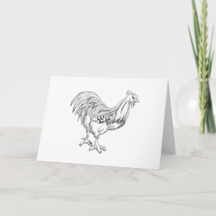 Cartão Frango em Caneta e Tinta