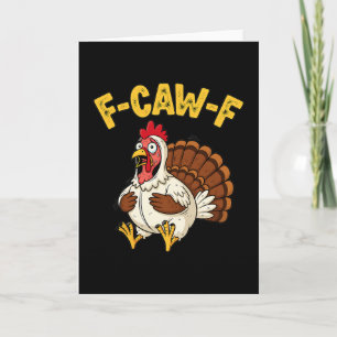 Cartão Frango engraçado de Ação de Graças Peru Humor F-ca