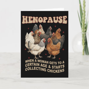 Cartão Frango Engraçado Henopausa Menopausa Amante de Ave