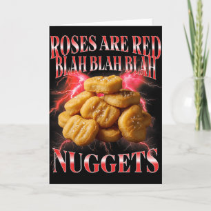 Cartão Frango Engraçado Nugget Rosas São Vermelhas Dia do
