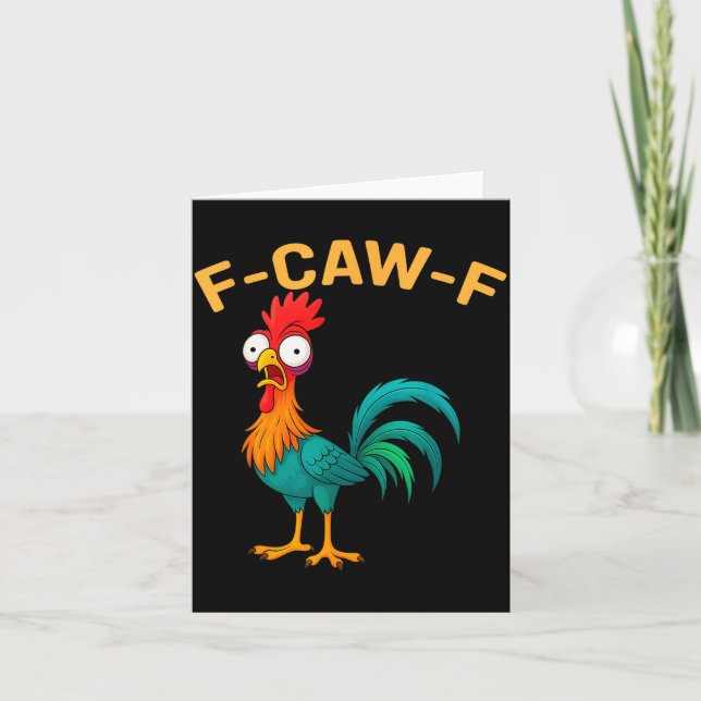 Cartão Frango F-caw-f Engraçado Fcawf Galinha  (Frente)