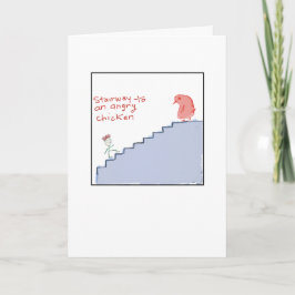 Cartão Frango Irritado Ilustrado Funky