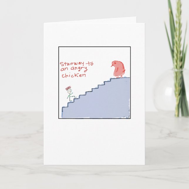 Cartão Frango Irritado Ilustrado Funky (Frente)