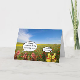 Cartão Frangos e ovos de Páscoa