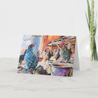 Cartão Frangos no Celeiro