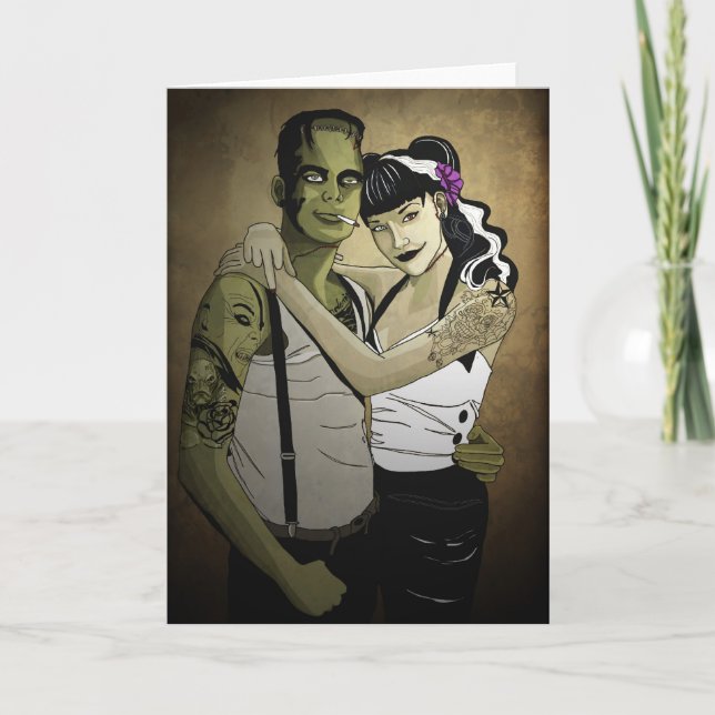 Cartão Frank e noiva Rockabilly (Frente)