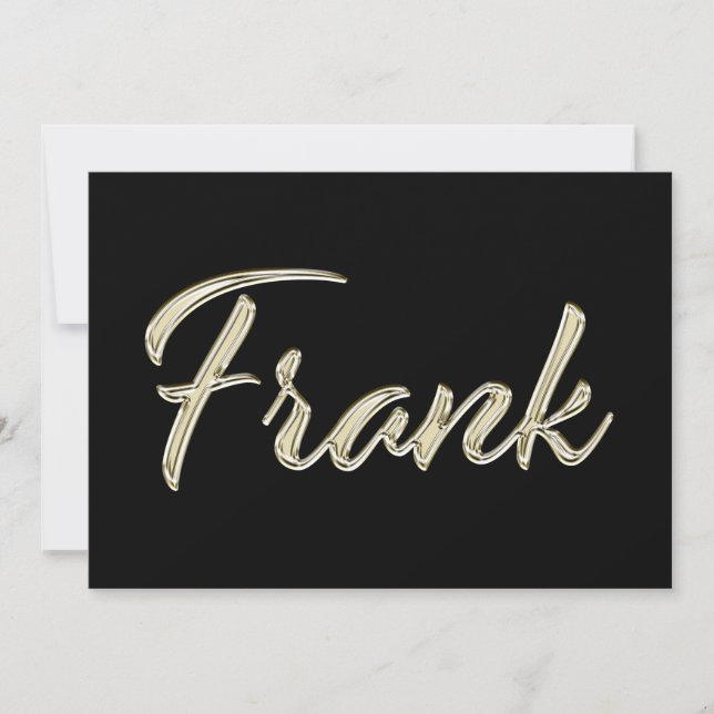 Cartão Frank Name white gold Handwriting Karte (Frente)