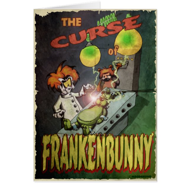 Cartão Frankenbunny (Frente)