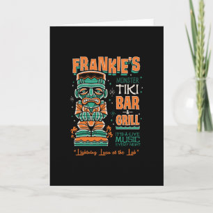 Cartão Frankenstein Assustadoramente Fofo Tiki Lounge Fér