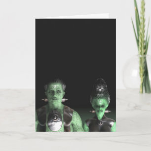 Cartão Frankenstein & Bride - Halloween Greeting Card