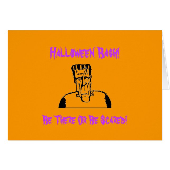 Cartão Frankenstein Halloween Bash! (Frente Horizontal)
