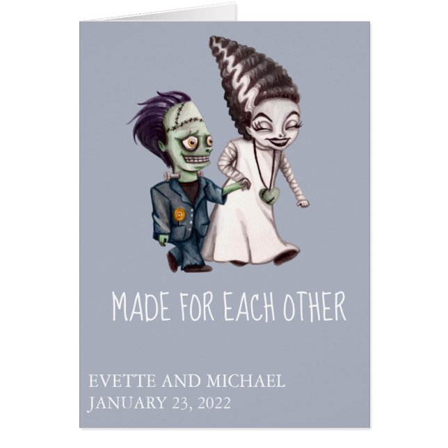 Cartão Frankenstein WedParabéns Halloween (Frente)