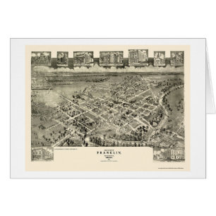 Cartão Franklin, mapa panorâmico do VA - 1907