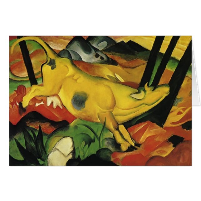 Cartão Franz Marc a vaca amarela (Frente Horizontal)