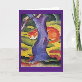 Cartão Franz Marc, Bela Arte, Cat Escondendo-se atrás de