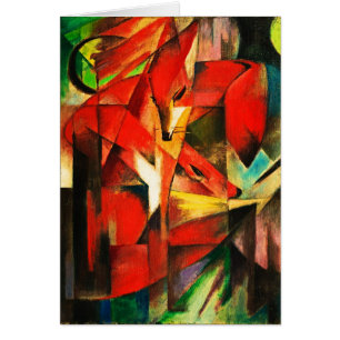 Cartão Franz Marc The Foxes Red Fox Modern Art Painting