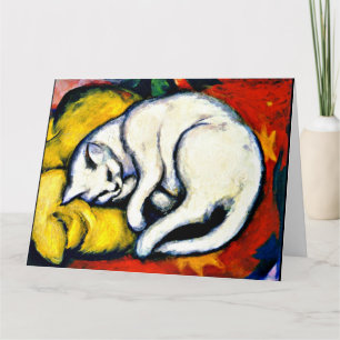 Cartão Franz Marc - White Cat. famosa pintura,