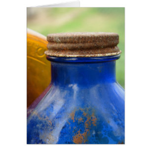 Cartão Frasco Azul Antiguo