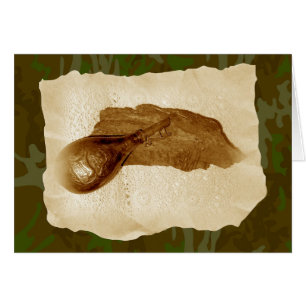 Cartão Frasco em pó de couro antigo