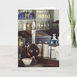 Cartão Frascos de farmácia antigos