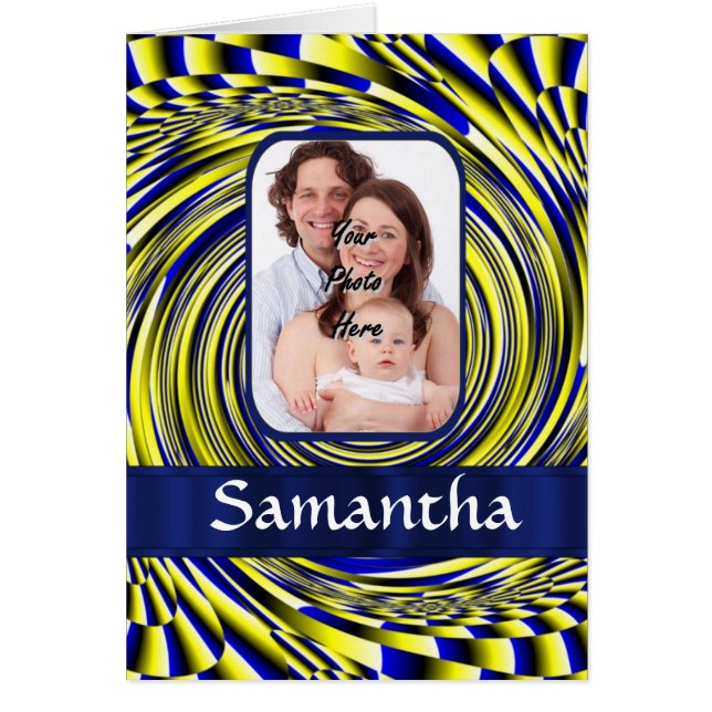 Cartão Fratura azul e amarela (Frente)