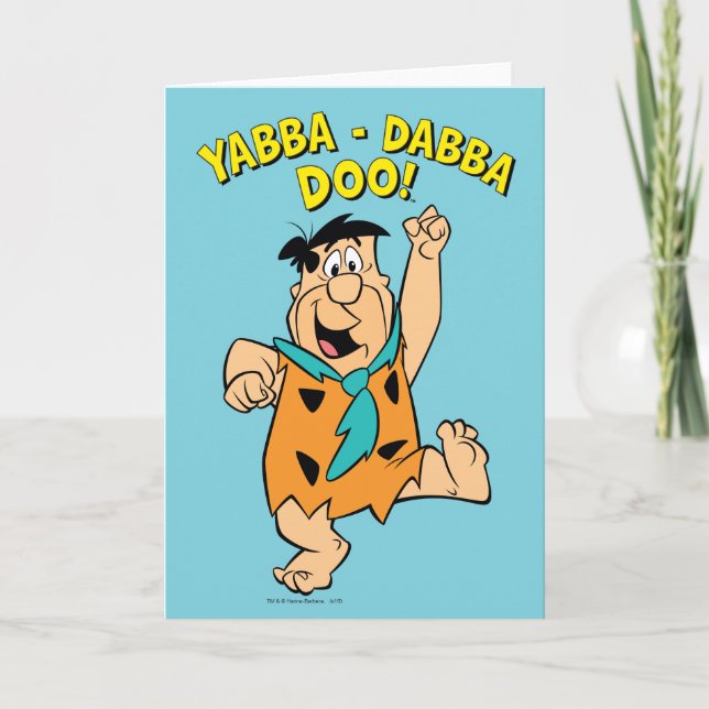 Cartão Fred Flintstone Yabba-Dabba Doo! (Frente)