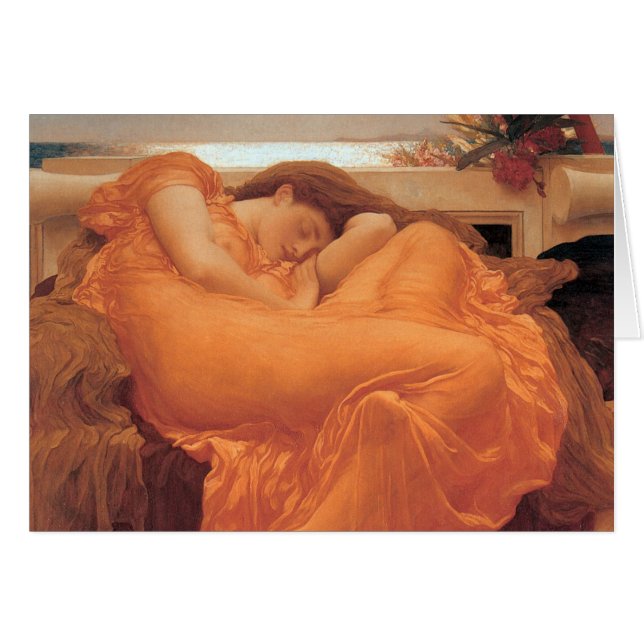 Cartão Frederic Leighton que arde junho (Frente Horizontal)