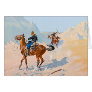 Cartão Frederic Remington - A Guarda Avançada, ou A Mil