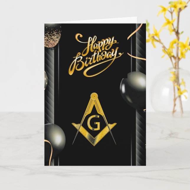 Cartão Freemason Birthday (Flor Amarela)