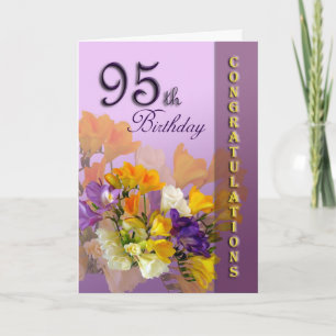 Cartão Freesias 95th Birthday CongratulationGreeting Card