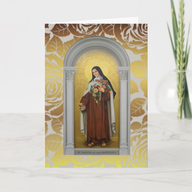Cartão Freira Carmelita Santa Teresa a Pequena Flor (Frente)