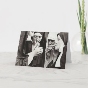 Cartão Freiras fumando