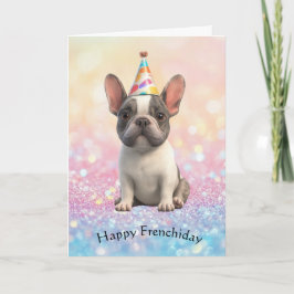 Cartão French Bulldog "Happy Frenchiday" Card