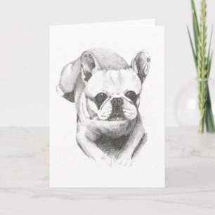 Cartão French Bulldog on blank card