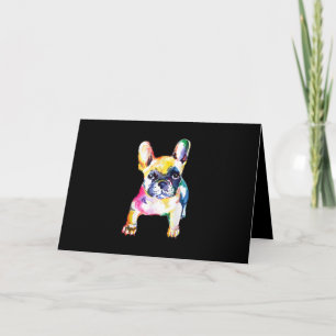 Cartão French Bulldog Original Watercolor Drawing Gift