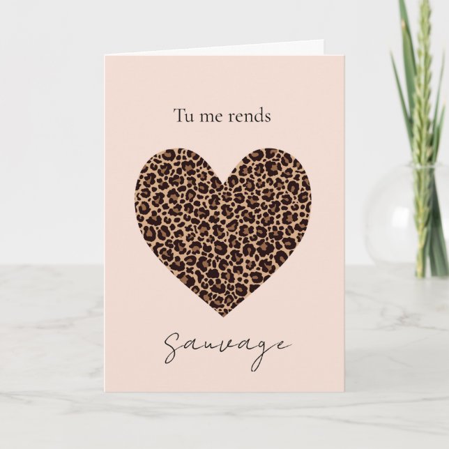 Cartão French I'm Wild for You Valentine's Day Card (Frente)