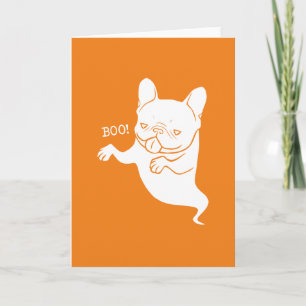 Cartão Frenchie Boo Boo Halloween Ghost