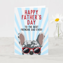 Cartão Frenchie Dia dos Pais Blue Merle Bulldog Francês