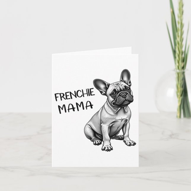 Cartão Frenchie Mama Cute French Buldogue Mãe (Frente)