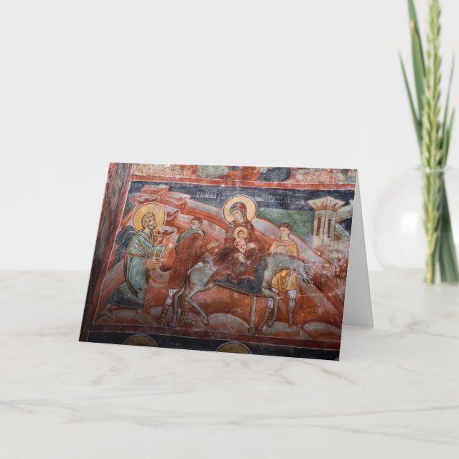 Cartão Frescos da Igreja Sérvia do Século 14, (Frente)