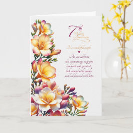 Cartão Fresias Sentimentais do 7º Aniversário de Casal