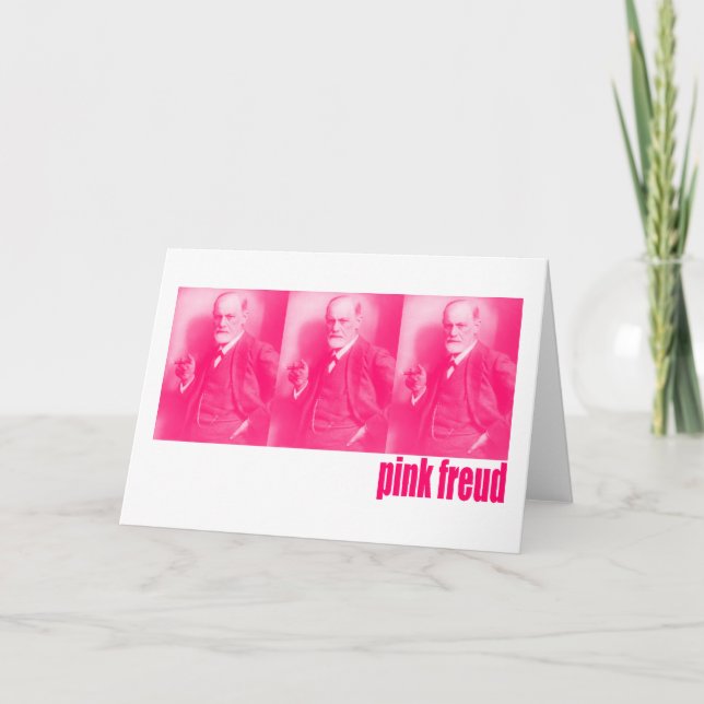 Cartão Freud cor-de-rosa (Frente)